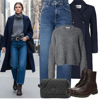 Outfit s Šedá/Tmavě šedá/Světle šedá Sveter Svetr s Výstřihem/Jednoduchý Svetr/Svetr Carmen/Hrubě pletený svetr/Crop Svetr/Mohair Pullover/Basic Svetr/Zimní Svetr/Vlněný Svetr/Pletený Svetr Edited "zimní oblečení"