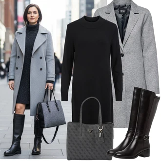 Móda pro plnoštíhlé Outfit s Černá Zimní Pletené Šaty/Svetrové Šaty/Šaty S Rolákem/Dlouhé pletené šaty/Pouzdrové Šaty S Dlouhým Rukávem Vila "zimní oblečení"