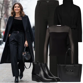 Outfity na zimu Culotte s Černá lindex "zimní outfit"