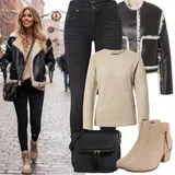 Outfity s béžovými kotníkovými botami image