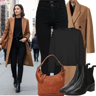 Outfity z džínu Zima s Hnědá/Béžová/Khaki Edited "4316022"