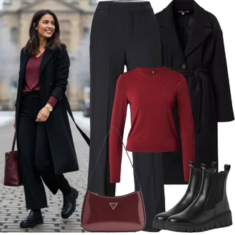 Outfity na zimu Culotte s Černá/Tmavě modrá jjxx "zimní outfit"