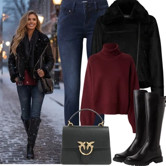 Outfity na zimu Elegantní Dlouhé s Bílá/Růžová/Černá Nezařazené Pinko "zimní oblečení"Look: Rad, Cool, Slavnostní, Elegantní, Kancelář, Šik