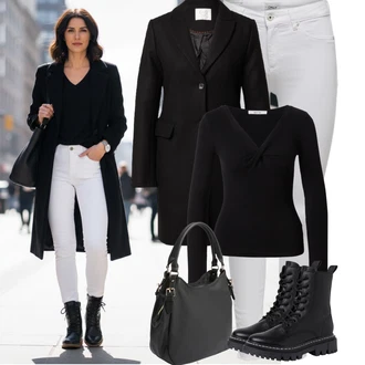 Jednobarevný Outfit s Šedá/Bílá/Krémová/Stříbrný Džínové Legíny/Jeggings/Push up Kalhoty/Skinny Kalhoty/Tregíny next lvl, Černá Nezařazené guido maria kretschmer women "zimní oblečení"