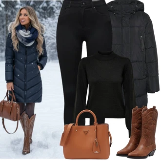 Outfity z džínu Zima s Černá Jednoduchý Svetr/Svetr s límečkem/Svetr Carmen/Basic Svetr/Kašmírový Svetr/Rolák/Vlněný Svetr/Svetr z Jemné Pleteniny JdY "zimní oblečení"