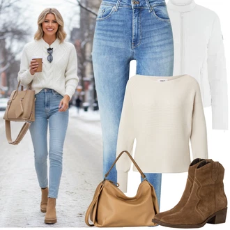 Outfit s Hnědá/Béžová/Khaki Sveter Jednoduchý Svetr/Svetr Carmen/Kašmírový Svetr/Basic Svetr/Kašmírový Svetr/Svetr s Kulatým Výstřihem/Svetr z Jemné Pleteniny Only "zimní outfit" Outfit s Hnědá/Béžová/Khaki Sveter Jednoduchý Svetr/Svetr Carmen/Kašmírový Svetr/Basic Svetr/Kašmírový Svetr/Svetr s Kulatým Výstřihem/Svetr z Jemné Pleteniny Only "zimní outfit"