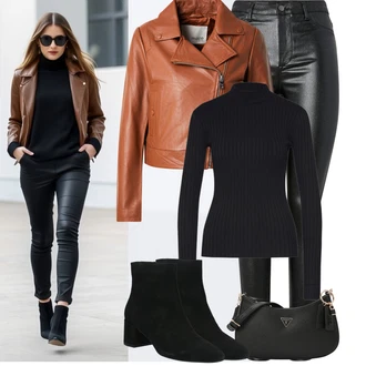 Jednobarevný Outfit s Černá/Tmavě modrá Rolák/Svetr s límečkem Edited "zimní oblečení"