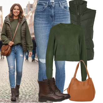 Lumberjack Outfit s Tmavě zelená Noisy may "zimní oblečení"