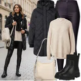 Outfity s kotníkovými botami Béžové image