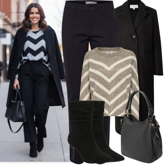 Outfity na zimu Culotte s Tmavě modrá/Černá Nezařazené Fransa "zimní outfit"