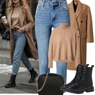 Karneval Outfit s Černá/Bílá/Růžová Taška/Klasická Taška Přes Rameno/Malá Taška/Brašna/Sportovní Taška Přes Rameno About You "zimní outfit"Look: Bar, Karneval, Koncert, Galavečer