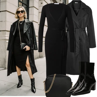 Karneval Outfit s Černá/Bílá/Růžová Taška/Klasická Taška Přes Rameno/Malá Taška/Brašna/Sportovní Taška Přes Rameno About You "zimní outfit"Look: Bar, Karneval, Koncert, Galavečer