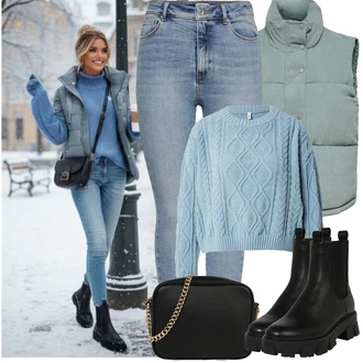 Outfity na zimu Elegantní Dlouhé s Černá/Bílá/Růžová Taška/Klasická Taška Přes Rameno/Malá Taška/Brašna/Sportovní Taška Přes Rameno About You "zimní oblečení"Look: 20 léta, Klasické, Elegantní, Old Money, Nadrozměrné