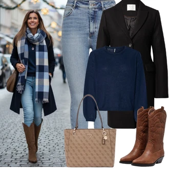 Outfity z džínu Zima s Černá guido maria kretschmer women "zimní oblečení"