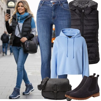 Outfity z džínu Zima s Černá Only "zimní oblečení"