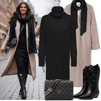 Koncert Outfit s Černá/Béžová/Modrá Nezařazené Only "zimní oblečení"Look: Bar, Koncert