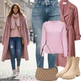 Khaki gumové kotníkové boty outfity image
