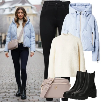 outfit mit Črna VERO MODA "Zimski videz"