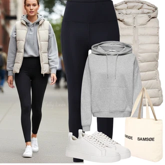 Malle Outfit s Žlutá/Béžová Samsøe Samsøe "Jarní Outfit"Look: Malle, Škola, Den na pláži, Koncert