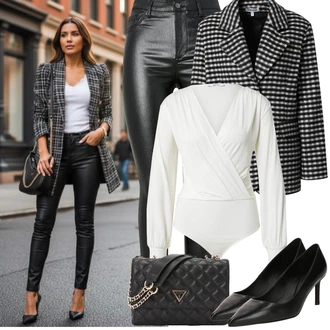 Zima Pracovní pohovor Outfit s Šedá/Hnědá Edited "Jarní Outfit"