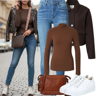 Outfit s Bílá/Krémová Úzká Teniska/Tenisky s Bočním Zipem/Plátěná Teniska/Nízká Teniska/Kožené Tenisky Paul Green "Jarní Outfit"