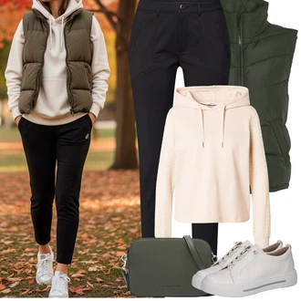 Prošívaný Outfit s Tmavě zelená Noisy may "Jarní Outfit"
