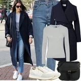 Outfity s modrými džínami image