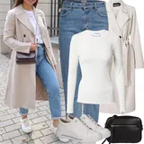 Hnědé kabáty outfity image
