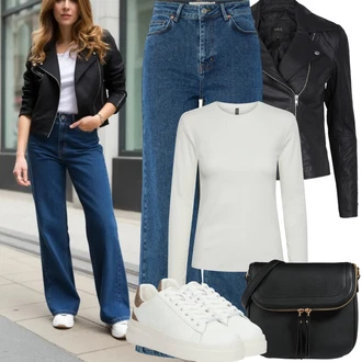 Baseball Outfit s Béžová/Krémová/Hnědá/Bílá Úzká teniska/Teniska na platformě/Kožené tenisky/Letní tenisky/Nízká Teniska Guess "Jarní Outfit"Look: Skating, Baseball, Na Procházku, Bruslení