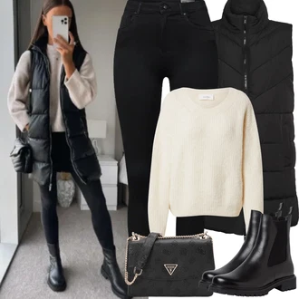 Outfity z džínu Zima s Černá Noisy may "Jarní Outfit"