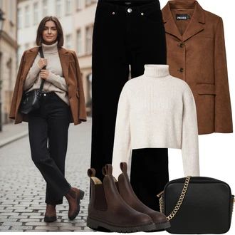 Outfit s Černá/Bílá/Růžová Taška/Klasická Taška Přes Rameno/Malá Taška/Brašna/Sportovní Taška Přes Rameno About You "Jarní Outfit"