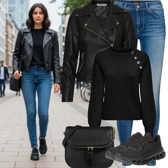 Outfit s Černá/Hnědá Taška/Klasická Taška Přes Rameno/Brašna/Sportovní Taška Přes Rameno About You "Jarní Outfit"