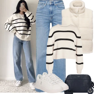 7/8 délka Outfit s Světle modrá Zkrácené Džíny/Džíny Volného Střihu/Džíny s Rozparkem/Vintage džíny/Zvonové Džíny/Džín s Širokou Nohavicí/Dad Džíny/Džíny Culottes/Dámské Džíny s Délkou 7/8/Pánské tričko Only "Jarní Outfit"