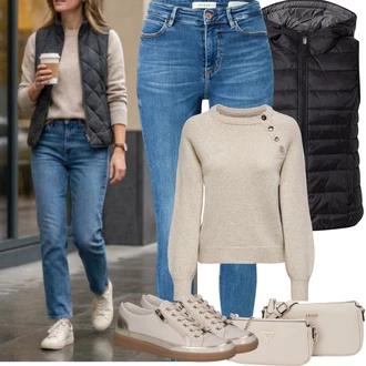 Outfity z džínu Zima s Černá Only "Jarní Outfit"