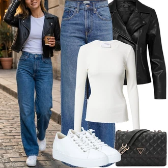 Vintage Outfit s Světle modrá/Modrá Džíny Volného Střihu/Džíny s Rozparkem/Zvonové Džíny/Vintage džíny/Džín s Širokou Nohavicí/Džíny Culottes/High Waist Džínové Kalhoty Only "Jarní Outfit"Look: Styl, 70tá léta, 90tá léta, Bad Taste, Klasické, Cool, Retro, Vintage, Old Money