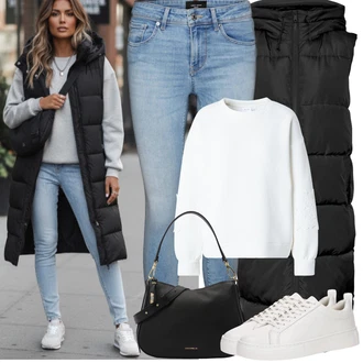 Outfity pro baculky s Světle modrá Jeggings/Skinny Kalhoty/Džínové Legíny VERO MODA "Jarní Outfit"