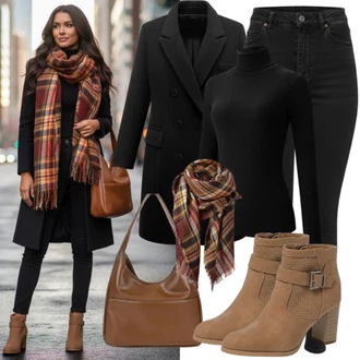 Móda pro plnoštíhlé Outfit s Černá Push up Džín/Kožené Boty/Džín s Nízkým Pasem/Džíny s Nízkým Sedem/Slim Fit Džíny/Motorkářské Džíny/Termální Džíny/Kožená bunda VERO MODA, Černá Jednoduchý Svetr/Svetr s límečkem/Svetr Carmen/Basic Svetr/Kašmírový Svetr/Rolák/Vlněný Svetr/Svetr z Jemné Pleteniny JdY, Černá Kabát s Kapucí/Prošívaný kabát/Kabát se Zipem/Parka/Dlouhý Péřový Kabát/Přechodový Kabát/Zimní Kabát/Péřový Kabát/Dlouhý Zimní Kabát Only "Módní zimní outfit"