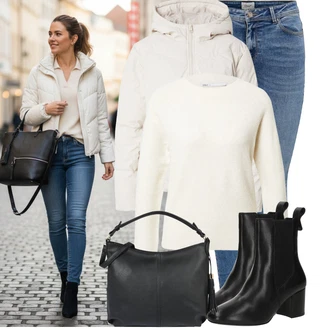 Outfity pro desetiletí Móda pro plnoštíhlé s Krémová/Bílá/Khaki/Béžová Jednoduchý Svetr/Svetr Carmen/Kašmírový Svetr/Svetr na kojení/Basic Svetr/Kašmírový Svetr/Termo Svetr/Svetry 2 v 1/Svetr z Jemné Pleteniny Only "Pohodlné zimní outfity"