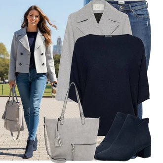 Outfit s Šedá/Hnědá/Béžová Velká taška/Obchodní Taška/Taška/Taška Přes Rameno/Taška Na Notebook/Kancelářská Taška/Brašna/Shopper taška/Sportovní Taška Přes Rameno/Taška Na Rameno Tamaris "Pohodlné zimní outfity"