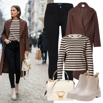 outfit mit Črna Pajkice z Razporkom/Usnjena Jakna/Tople Pajkice/Push up Pajkice/Neprosojna Pajkica/Športna Pajkica/Baumwoll Pajkica/Pletena Pajkica/Podložena Pajkica Pieces "Popolno za zimo"