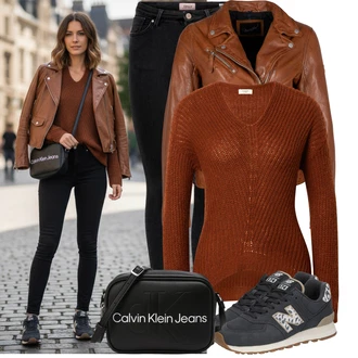 Malle Outfit s Černá/Zelená/Fialová/Hnědá/Modrá/Červená Taška/Malá Taška/Pánská taška/Sportovní Taška Přes Rameno/Klasická Taška Přes Rameno Calvin Klein "Stylové kombinace pro volný čas"Look: Malle, Koncert, Chatky, Škola