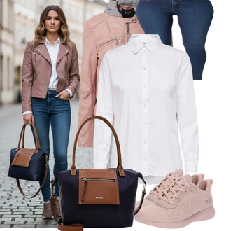 Baseball Outfit s Bílá/Krémová Halenkové Body/Halenka se Stojatým Límcem/Halenka Slim Fit/Blůza s knoflíčkem/Businessová Halenka/Halenka s Dlouhým Rukávem/Žehlení odolná blůza JdY "Stylové kombinace pro volný čas"Look: Baseball, Pracovní, Na Procházku