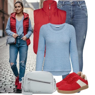 Baseball Outfit s Červená Vintage teniska/Kožené tenisky/Nízká Teniska/Úzká teniska Apple of Eden "Stylové kombinace pro volný čas"Look: Házená, Baseball, Bruslení