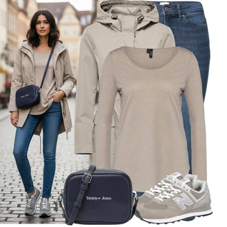 Styl Outfit s Šedá/Modrá Dámské Džíny s Délkou 7/8/Slim Fit Džíny/High Waist Džínové Kalhoty/Push up Džín/Zimní bunda/Džíny s Rozparkem/Kotníková Bota/Navlékací džíny/Kožené Boty/Termální Džíny/Motorkářské Džíny Only "Stylové kombinace pro volný čas"