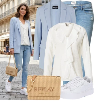 Kůže Outfit s Bílá Nízká Teniska/Teniska na platformě/Úzká Teniska/Teniska s dírkovaným vzorem Puma "Stylový look na jaro"