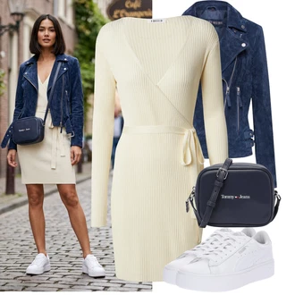 7/8 délka Outfit s Khaki/Bílá/Hnědá/Béžová Nezařazené Edited "Stylový look na jaro"