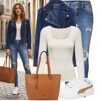 Malle Outfit s Hnědá/Béžová/Oranžová Taška Na Rameno/Taška/Shopper taška/Sportovní Taška Přes Rameno/Kancelářská Taška/Obchodní Taška L.CREDI "Stylový look na jaro"Look: Malle, Bar, Karneval, Koncert, Galavečer, Den matek, Opera, Škola