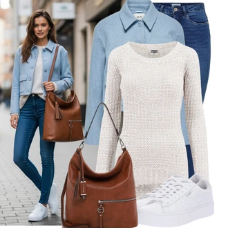 Kůže Outfit s Bílá Nízká Teniska/Teniska na platformě/Úzká Teniska/Teniska s dírkovaným vzorem Puma "Stylový outfit na jaro"