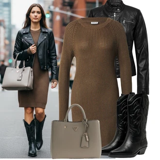 Móda pro plnoštíhlé Outfit s Černá/Červená Motorkářské Bund/Kožené Bund/Motorkářská bunda/Bunda z Umělé Kůže Only "Stylový zimní outfity"