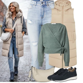 Outfity na zimu s Bílá/Béžová Pieces "zimní oblečení"
